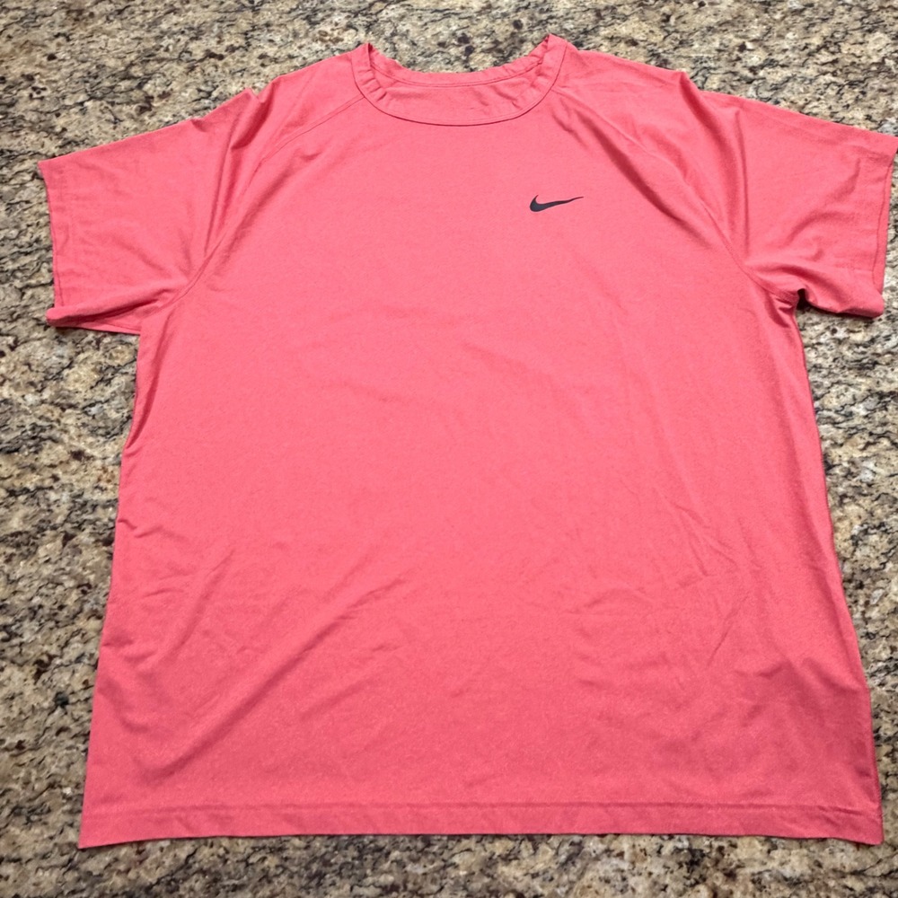 Nike Dri-FIT Mens XL Training Shirt Pink Heathered Short Sleeve Gym Tee ws